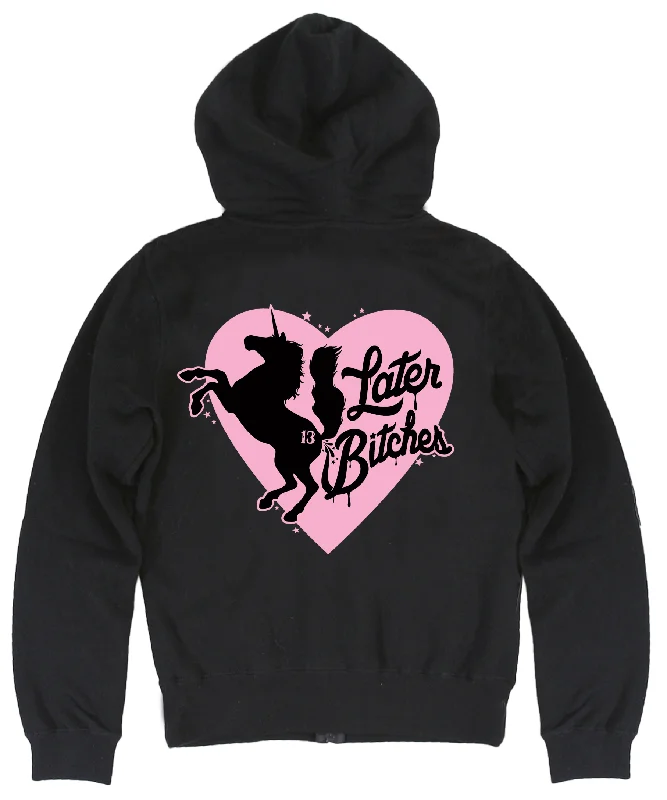 The LATER BITCHES Full Zip Lightweight Hoodie **NEW** Hoodie with Slim Fit Tailored Modern