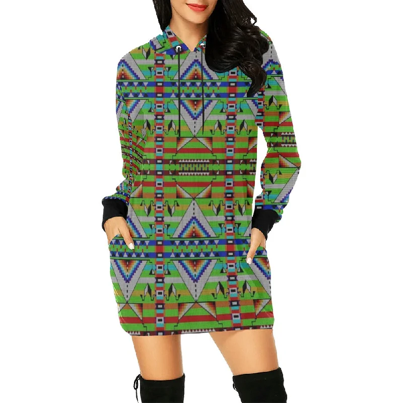 Medicine Blessing Lime Green Hoodie Dress Hoodie with Neon Bright Vibrant