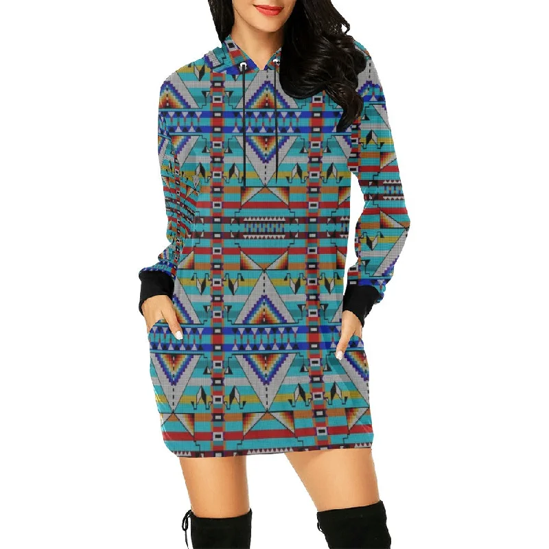 Medicine Blessing Turquoise Hoodie Dress Oversized Hoodie Comfort Casual