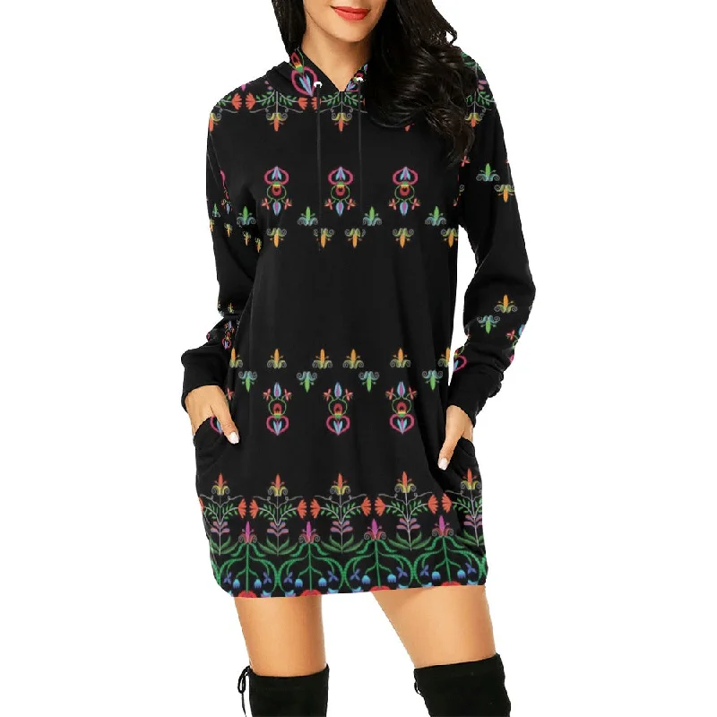 Metis Corn Mother Hoodie Dress Hoodie with Applique Textured Unique