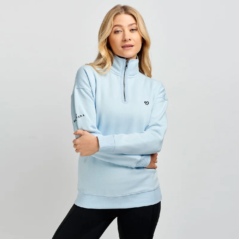 Mochara Ladies Half Zip Sweatshirt Hoodie with Pocket Utility Practical