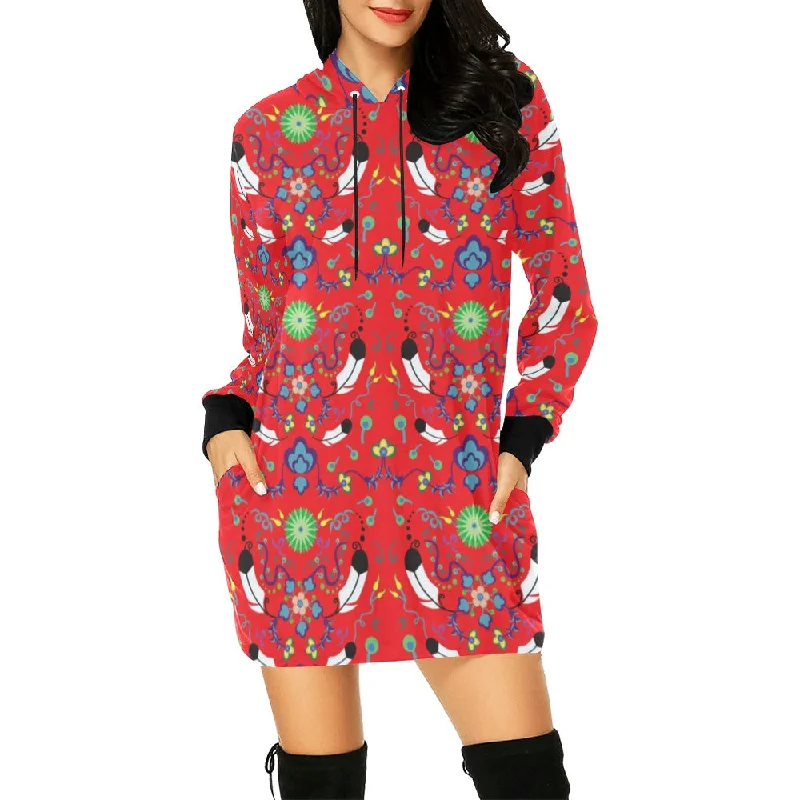 New Growth Vermillion Hoodie Dress Hoodie Dress Longline Feminine