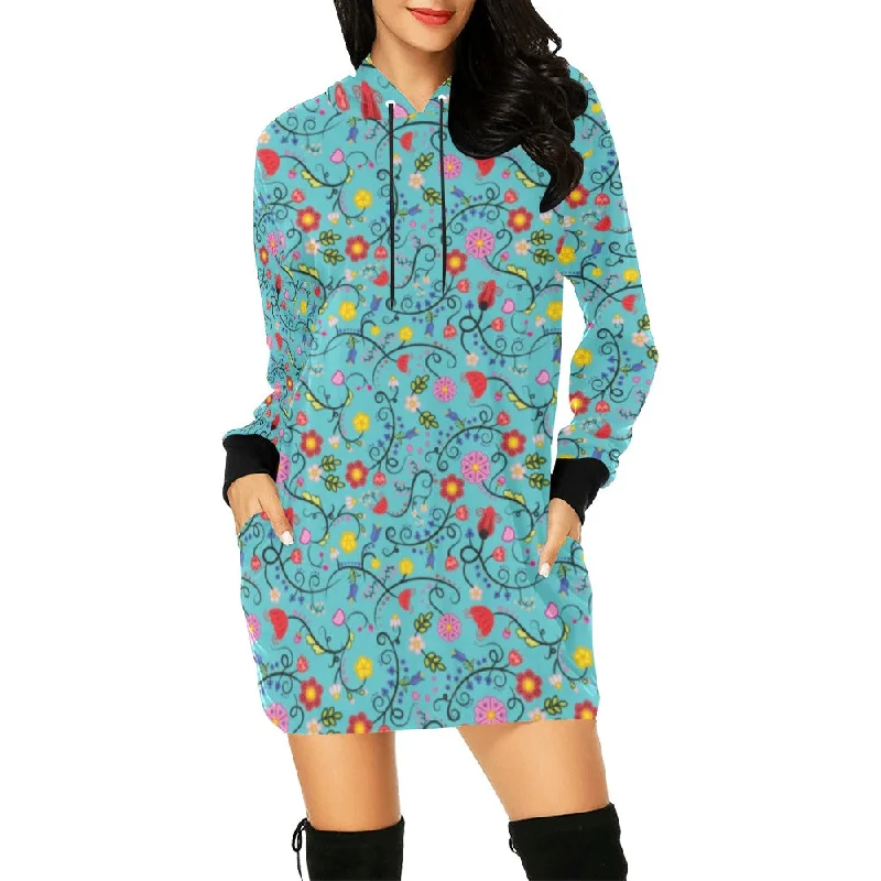 Nipin Blossom Sky Hoodie Dress Hoodie with Pocket Utility Practical