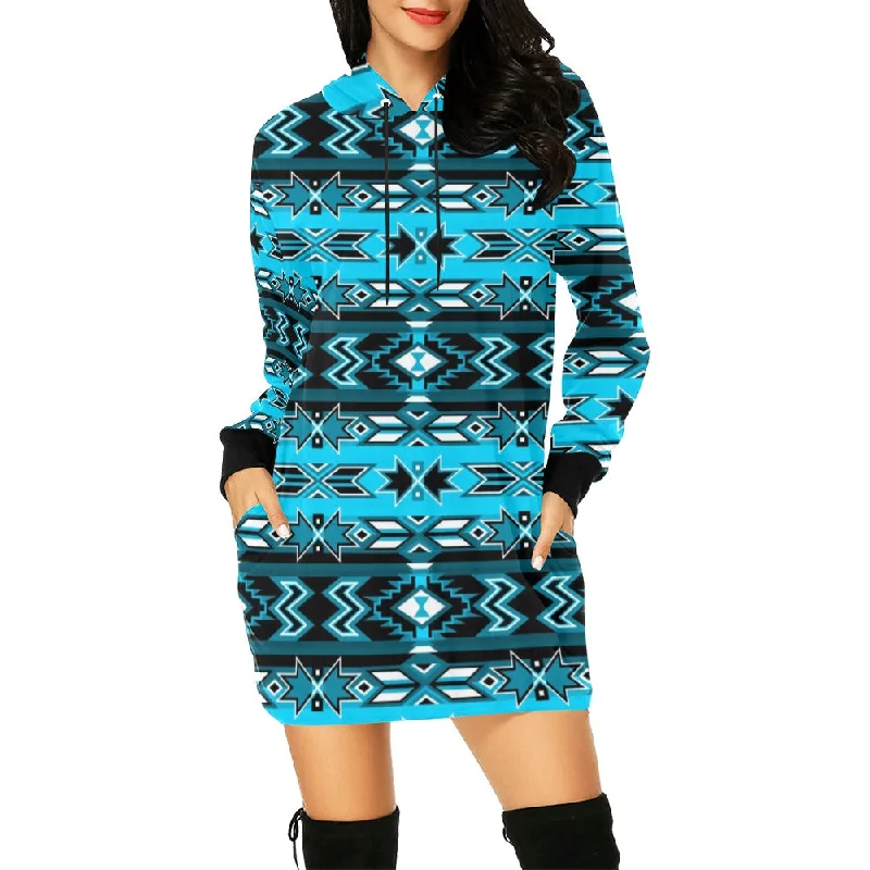 Northern Journey Hoodie Dress Hoodie with Tie-Dye Psychedelic Retro