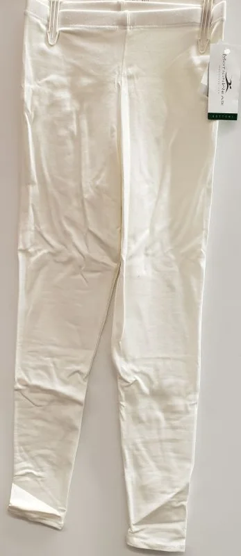 Roma -- Women's Cotton Ankle Pants -- White High-Waist Trousers