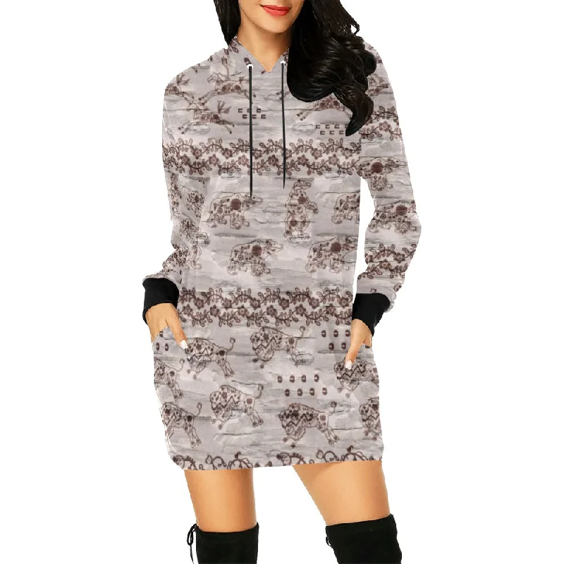 Sacred Run Hoodie Dress Hoodie with Ribbed Cuffs Snug Fit Comfort