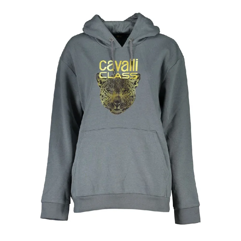 Sleek Gray Fleece Hooded Sweatshirt Hoodie Sweatshirt Pullover