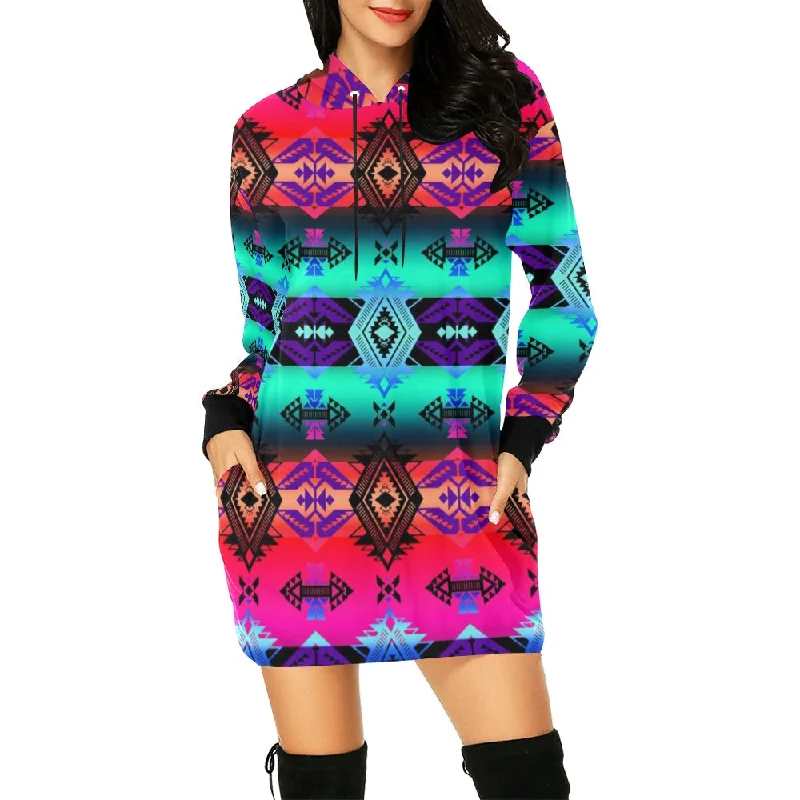 Sovereign Nation Sunrise Hoodie Dress Hoodie with Set-In Sleeves Structured Classic