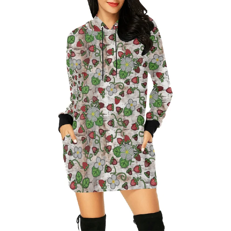 Strawberry Dreams Br Bark Hoodie Dress Hoodie with Crew Neck Simple Timeless