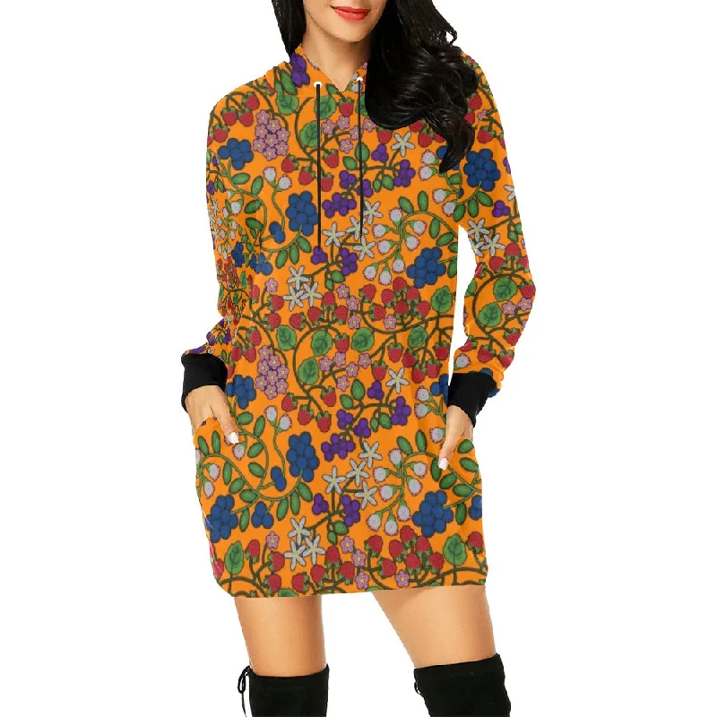 Takwakin Harvest Carrot Hoodie Dress Hoodie with Slit Hem Functional Movement