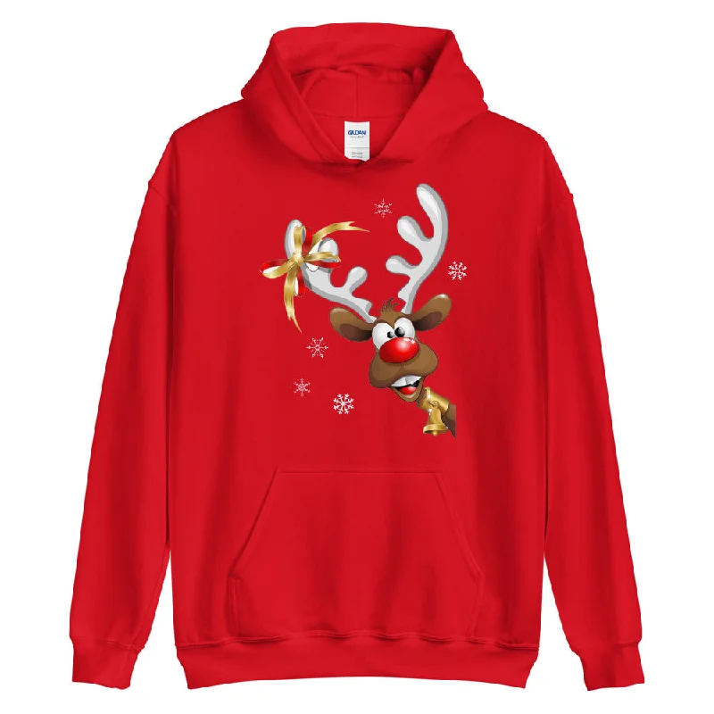 Reindeer Funny Christmas Hoodie, lioness-love Hoodie with Earth Tones Natural Calm