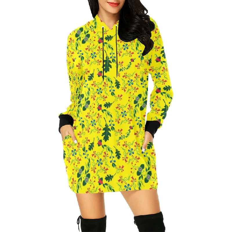 Vine Life Lemon Hoodie Dress Hoodie with Pattern Geometric Abstract