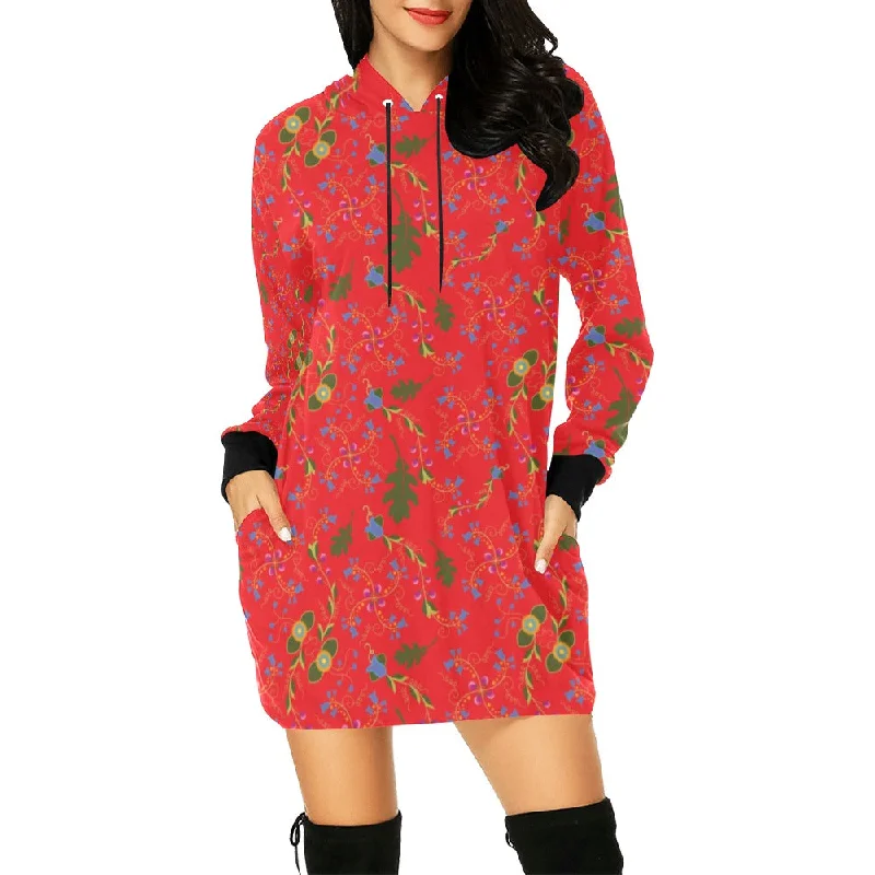 Vine Life Scarlet Hoodie Dress Hoodie with Illustration Artistic Creative