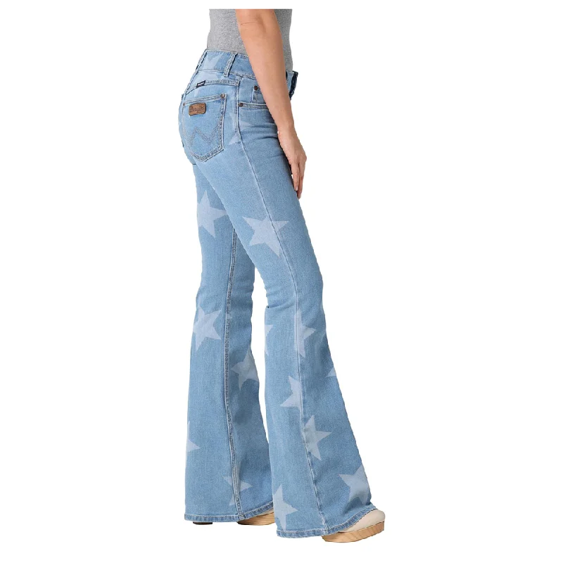 112328735 Wrangler Women's Retro Mae Flare Jean Mid Rise - Alice Elegant Tapered Leg Denim