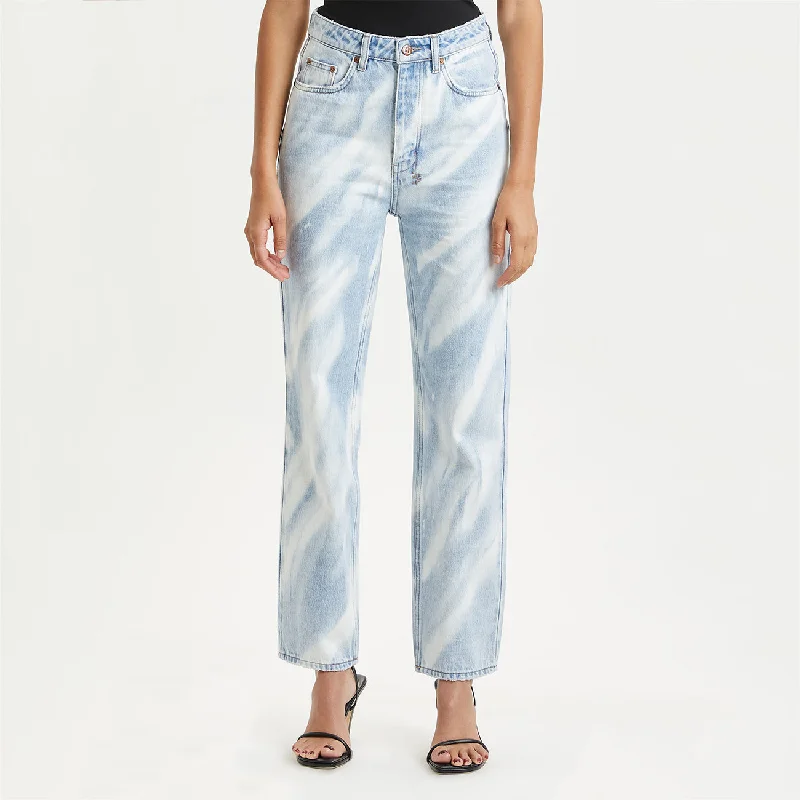 Women's Brooklyn Jean - Marble Stylish Paperbag Waist Denim