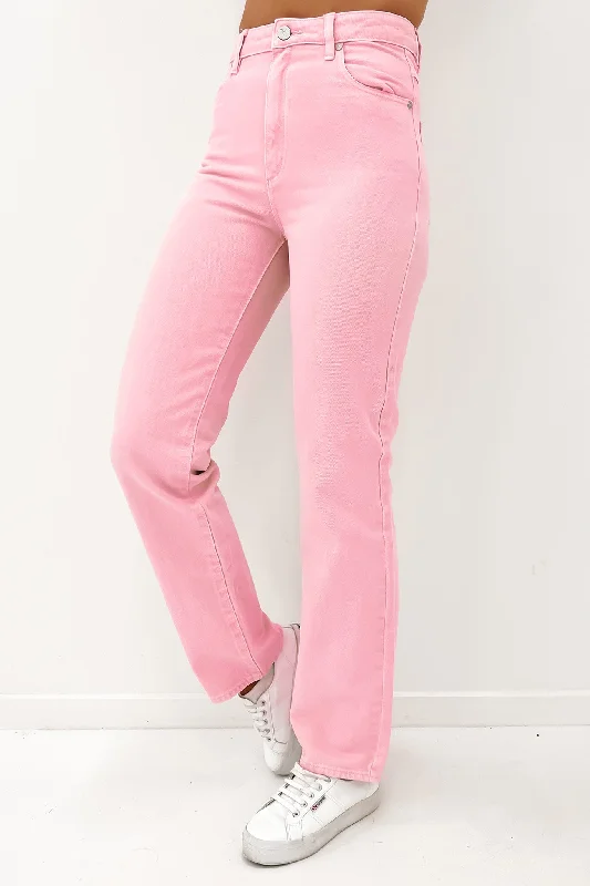 A 94 High Straight Jean Cherry Blossom Comfortable Zip-Up Skinny Jeans