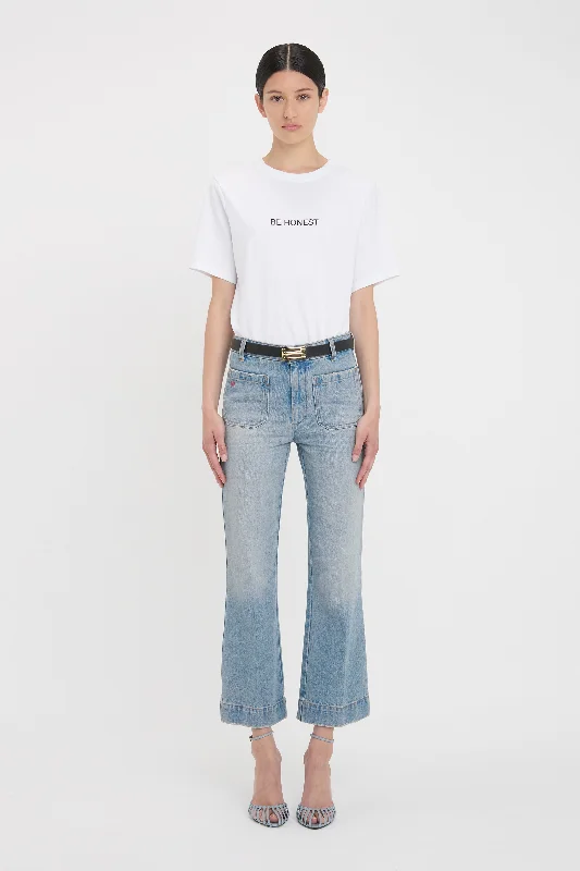 Cropped Kick Alina High Waisted Jean In Pale Blue Wash Fashionable Distressed Jeans