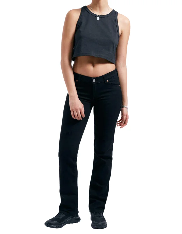 Dixy Jean in Solid Black Fashionable White Denim Jeans