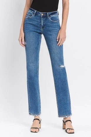 Flying Monkey Mid Rise Regular Straight Jean Comfortable Faded High-Rise Jeans