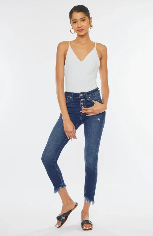 KC8577D Nashville Line Thompson Lane Crop Jean Stylish High-Waist Jeans