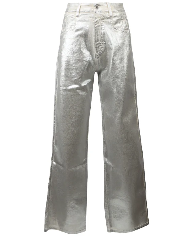 Straight Leg Jean in Silver Chic Faded Blue Jeans