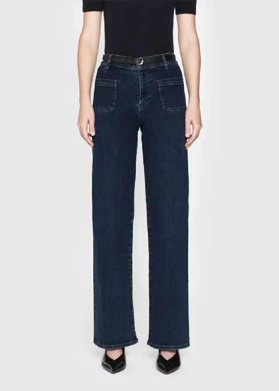 Le Slim Palazzo Bardot Pocket Jean Fashionable Cropped Denim Jeans