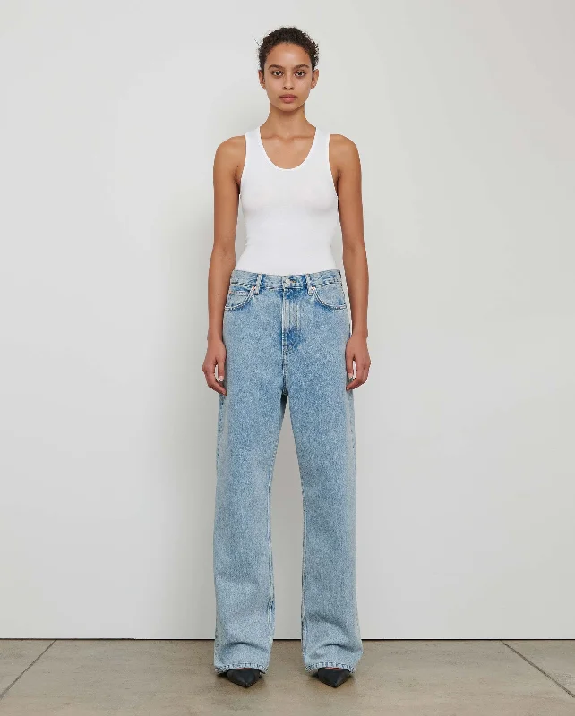 LOW RISE JEAN / BLUE Fashionable White Denim Jeans