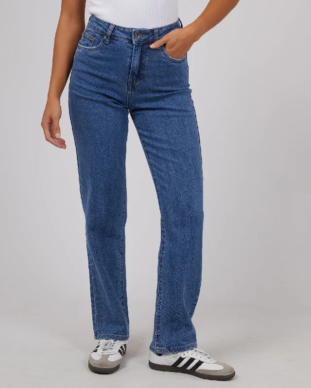 Mila Comfort Straight Jean Blue Elegant High-Waisted Flared Jeans