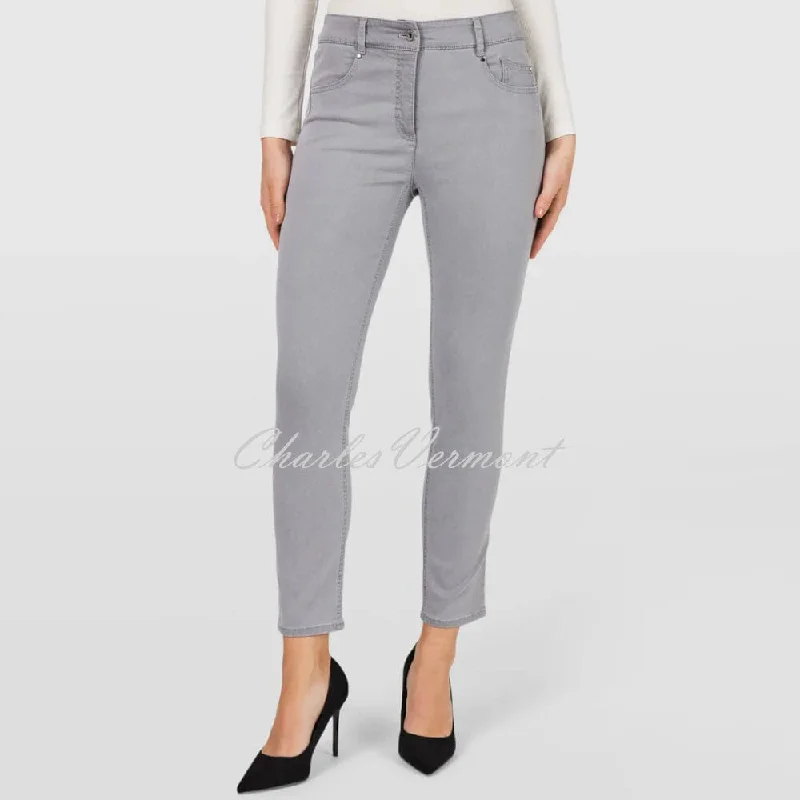 Robell Elena 09 - 7/8 Cropped Denim Jean 52533-5448-91 (Light Grey Denim) Stylish Bootcut Denim Jeans