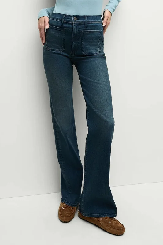 VERONICA BEARD Crosbie Patch-Pocket Slim Wide-Leg Jean Comfortable Distressed Straight-Leg Jeans VERONICA BEARD Crosbie Patch-Pocket Slim Wide-Leg Jean Comfortable Distressed Straight-Leg Jeans
