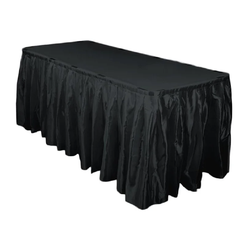 14 Ft. Hunter Black Accordion Pleat Bridal Satin Table Skirt chiffon skirt airy