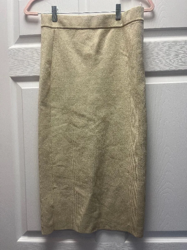 Babaton Tan Knit Skirt Sz L wool skirt warm