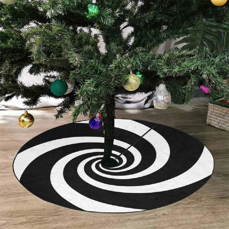 Custom Black&White Stripes Christmas Tree Skirt pencil skirt chic