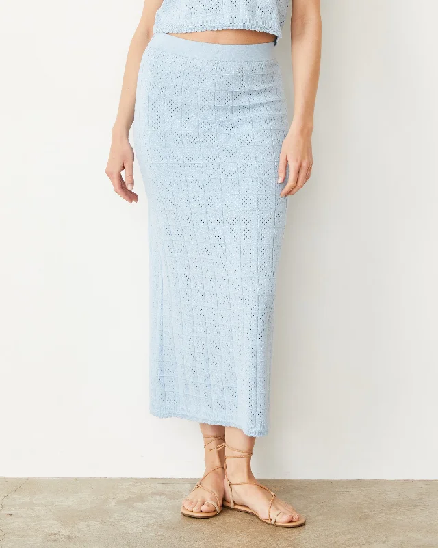 Crochet Knit Midi Skirt velvet skirt rich