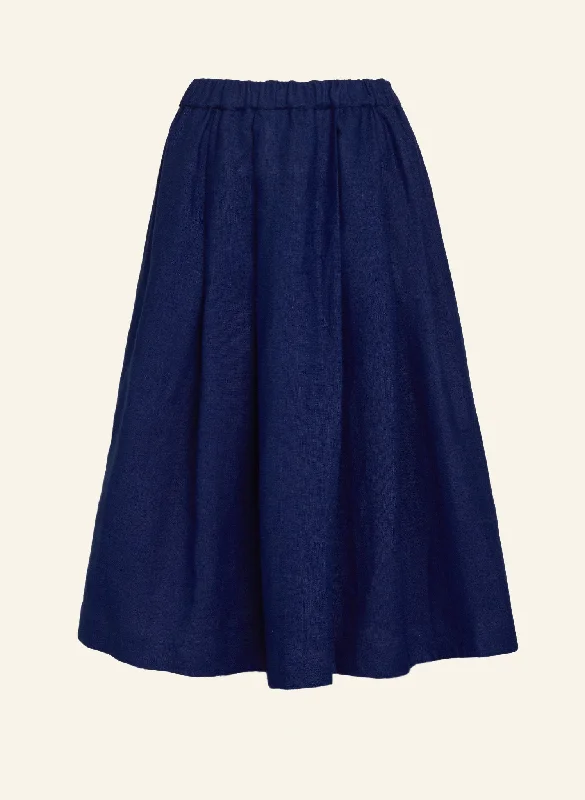 Florence Skirt - Navy Linen linen skirt natural