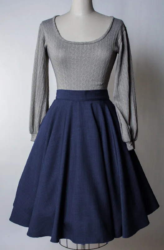 Haute Circle Skirt - Navy wool skirt warm