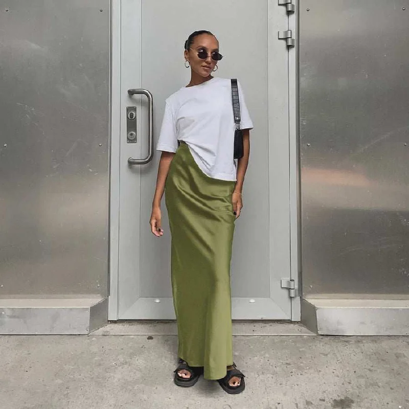 Jade Long Skirt asymmetrical skirt cut