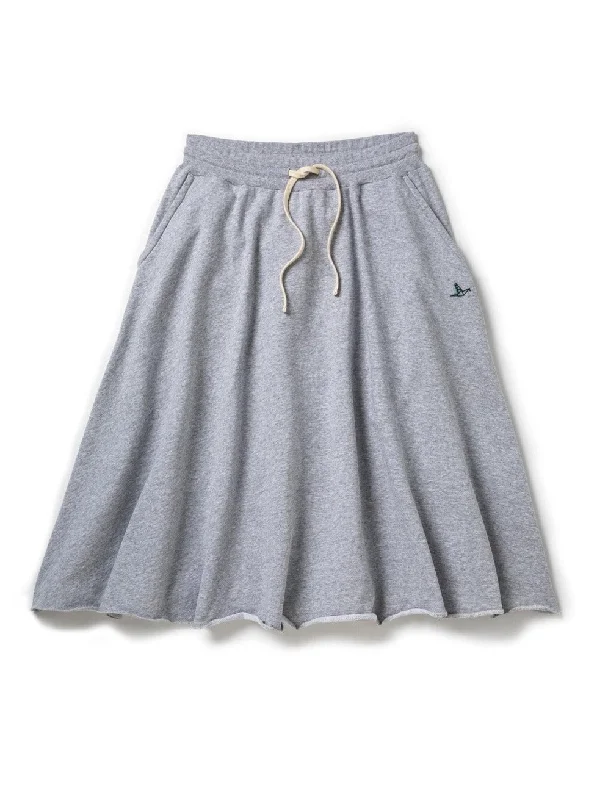 Terry Skirt - Grey linen skirt breathable