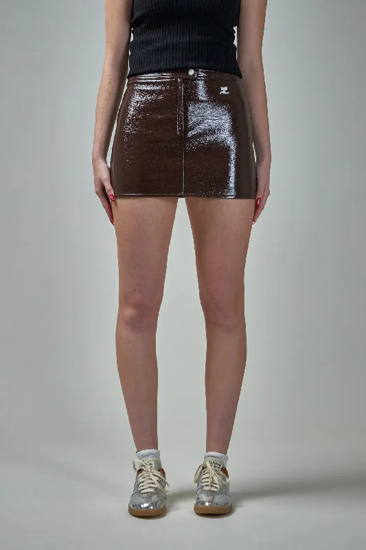 Reedition Vinyl Mini Skirt leather skirt bold