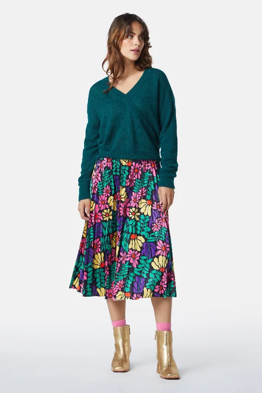 Rambling Pleat Skirt silk skirt lustrous