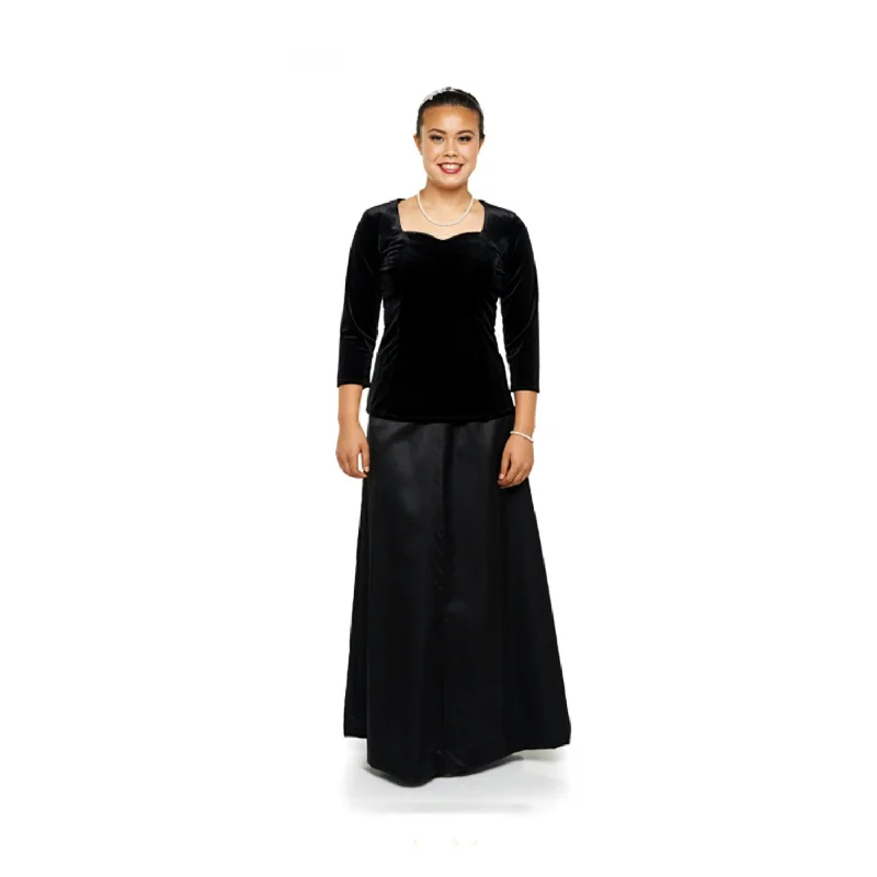 Rosalena Floor Length Satin Concert Skirt corduroy skirt durable