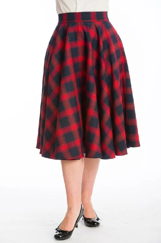 Sweet Check Swing Skirt corduroy skirt textured