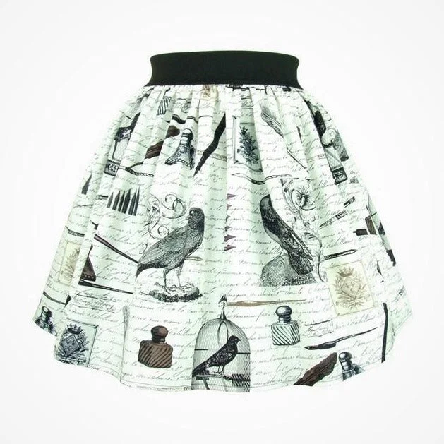 "Lindy" White Poetry Skirt denim skirt fashionable